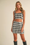 Houndstooth Sequins Crop Top