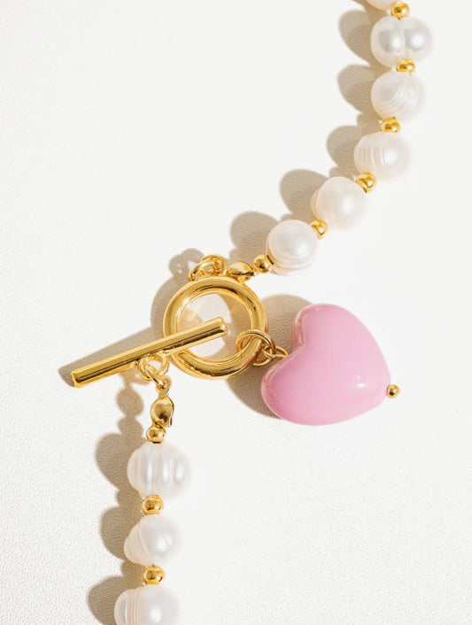 Wren Pearl Heart Necklace