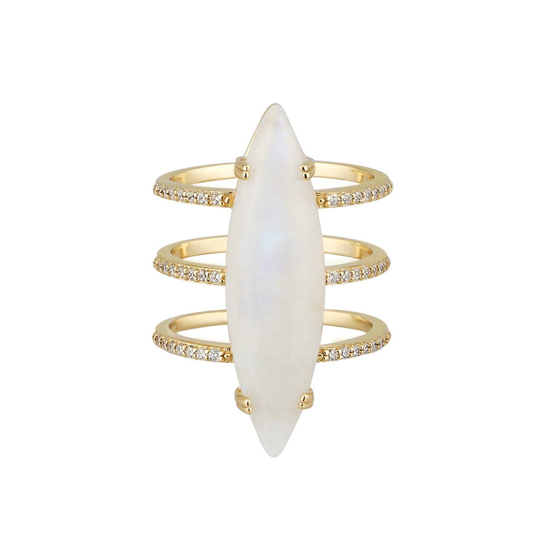 Moonstone Marquis Ring