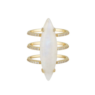 Moonstone Marquis Ring