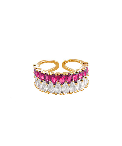 Pave Glass Open Ring