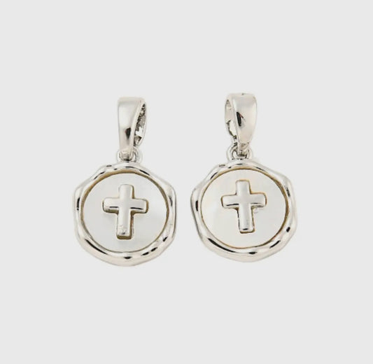 Silver Shell Cross Charm