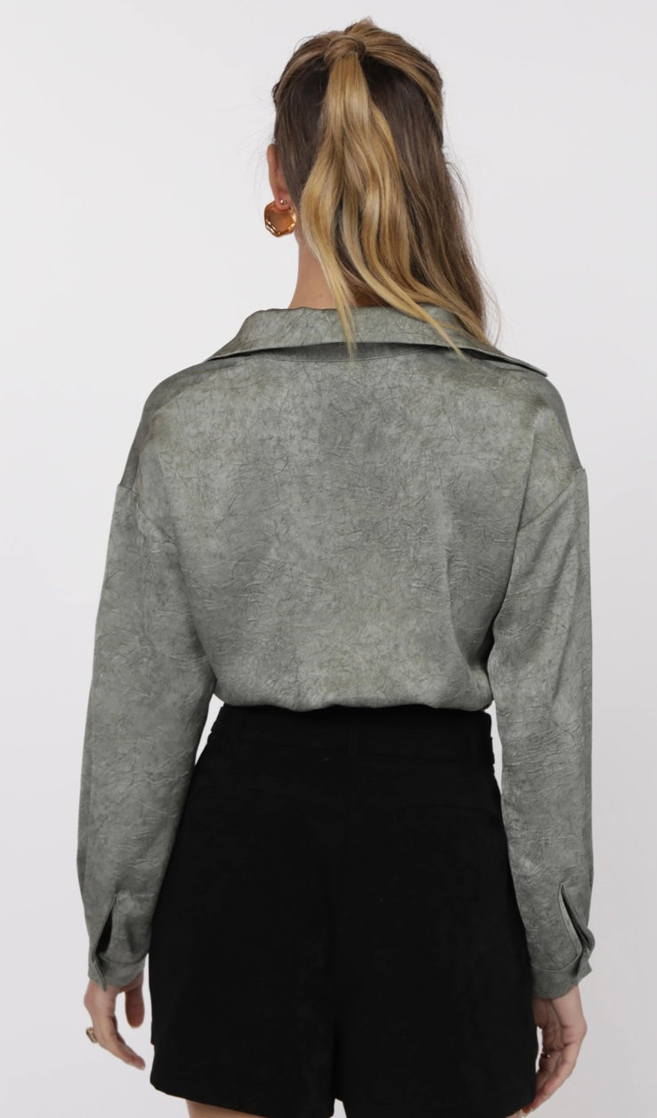 Forever Yours Crinkle Crop Shirt