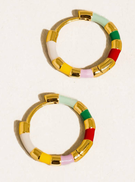 Avielle Enamel Hoop Earring