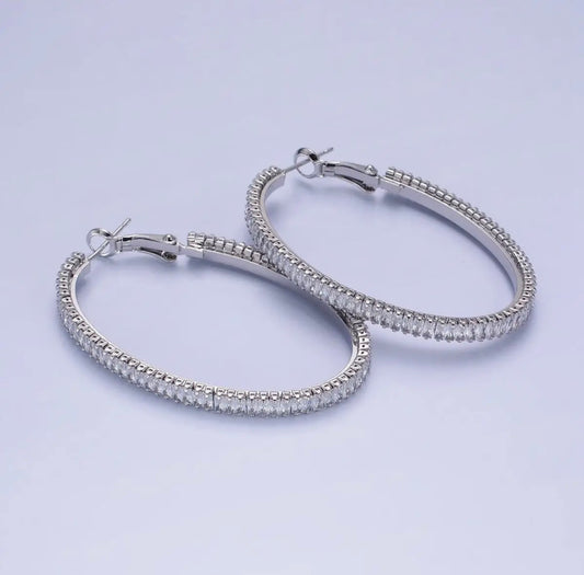 Corinne Tennis Hoop Earrings
