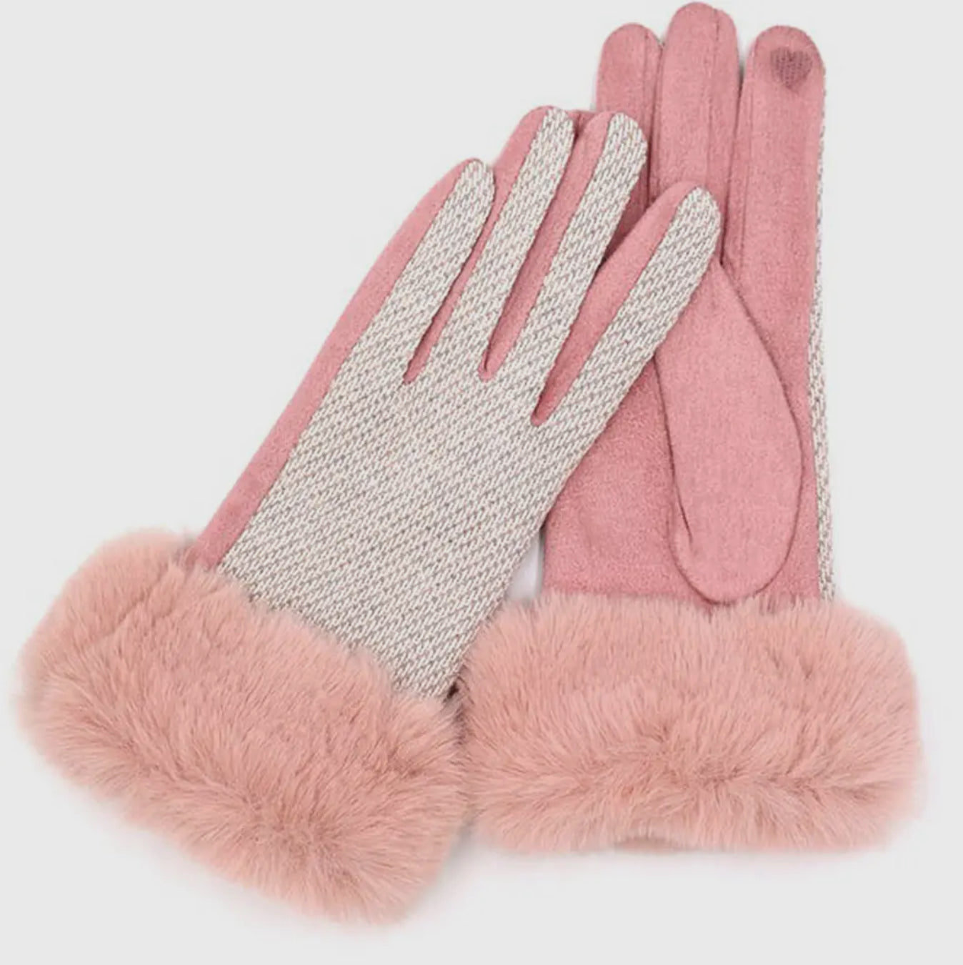 Fiona Knit Fur Cuff Gloves