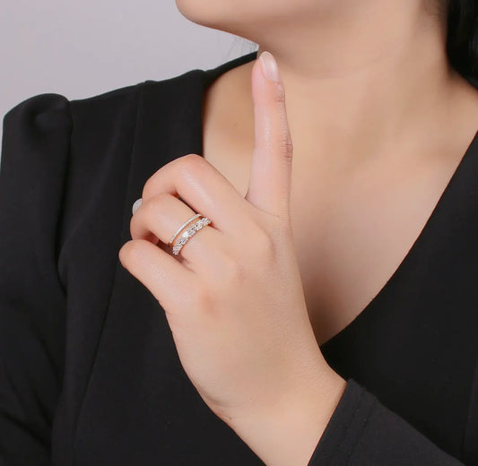Baguette Halo Ring
