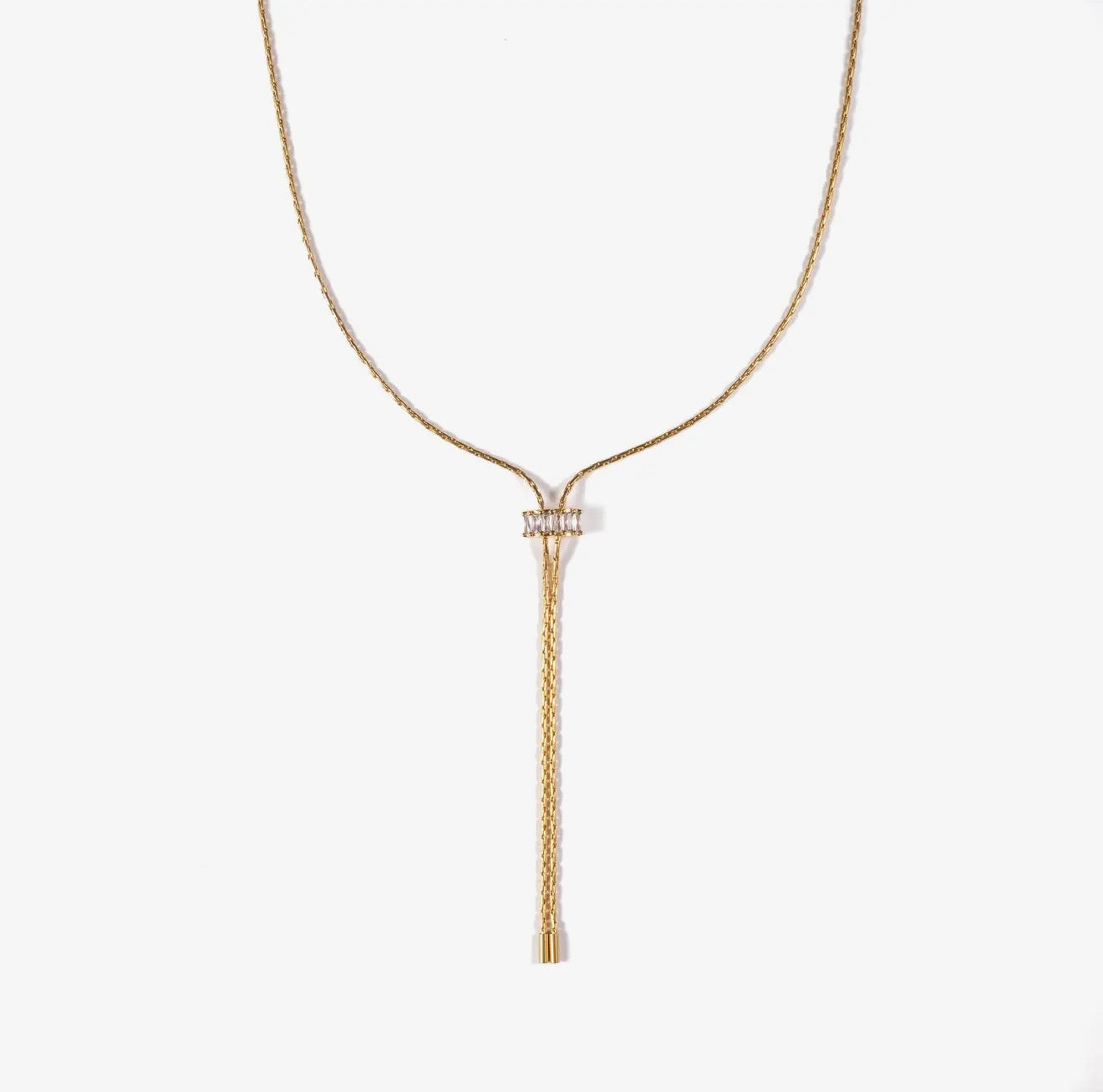 Bianca Baguette Lariat Necklace