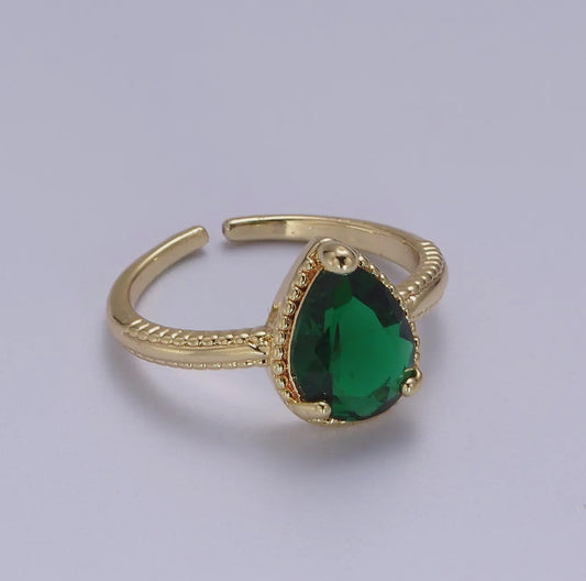 Halo Pear Ring