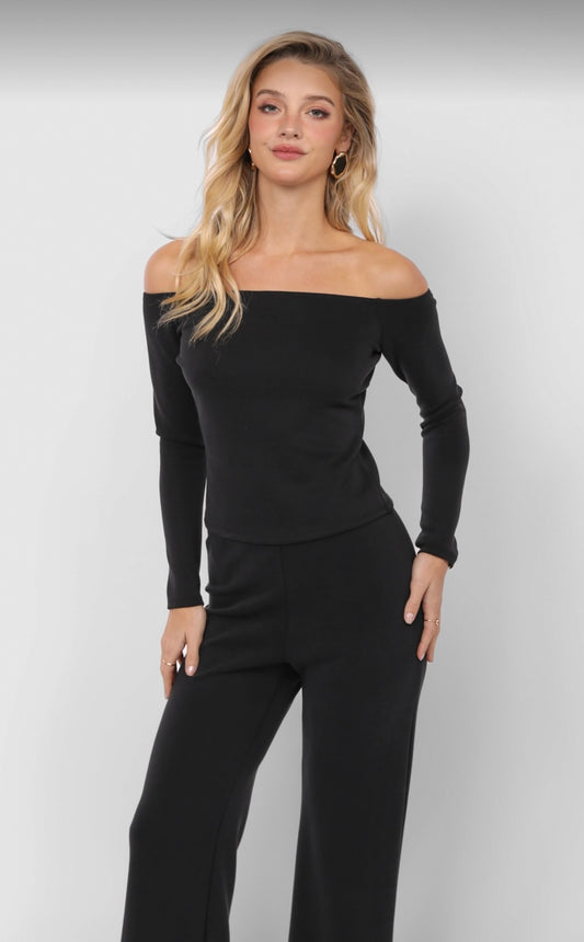 Hustle Off Shoulder Knit Top