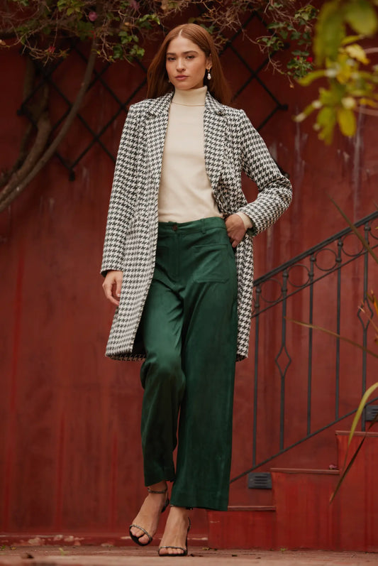 Evergreen Check Long Sleeve Coat