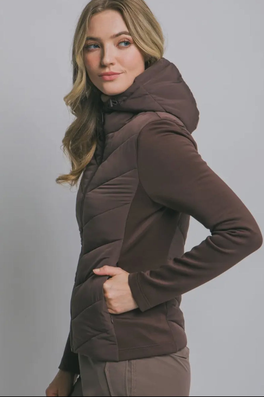 Hooded Scuba Puff Jacket