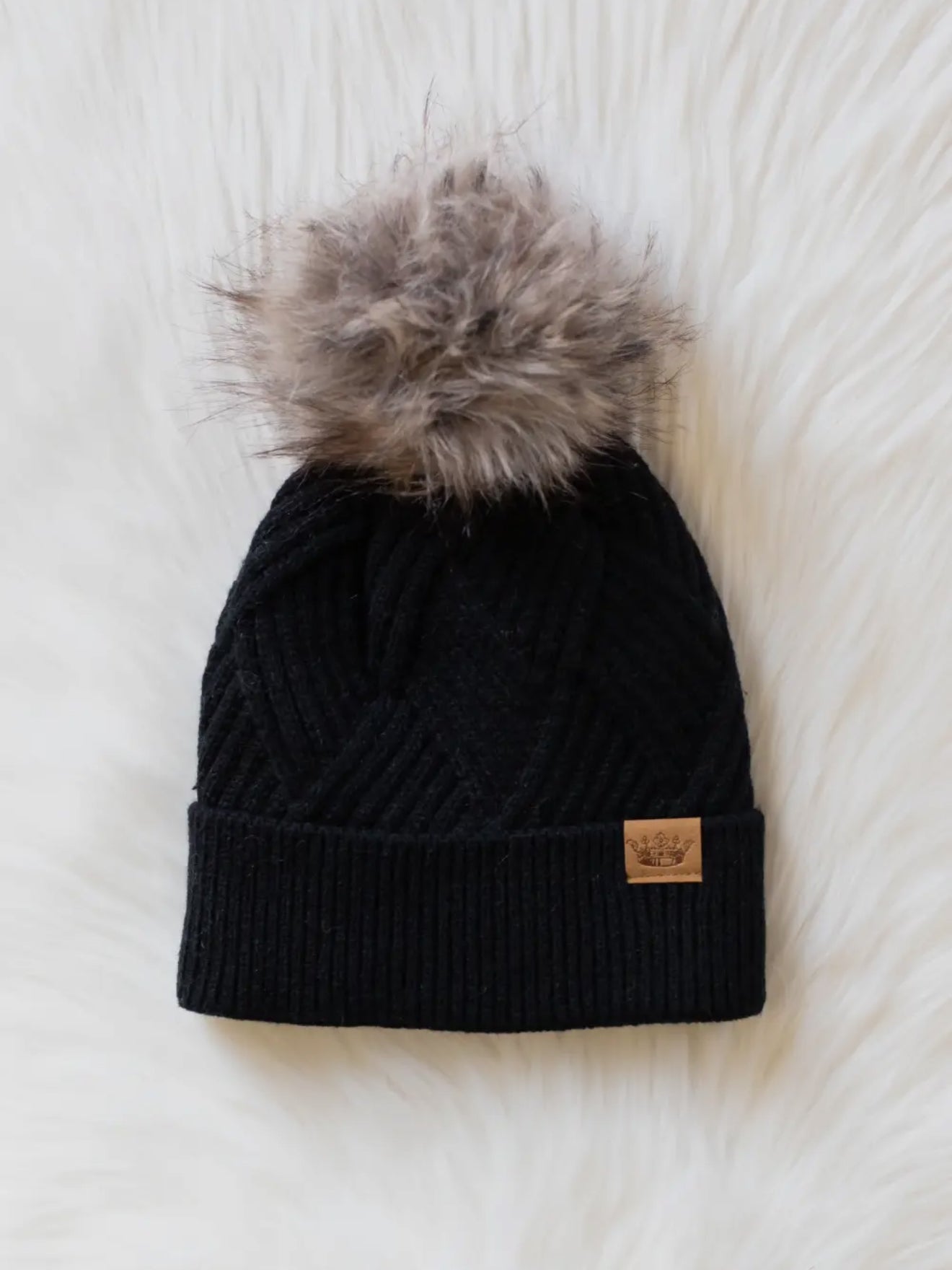 Cable Knit Pom Beanie