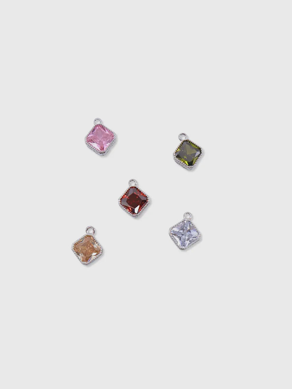 Silver Vintage Glass Charm