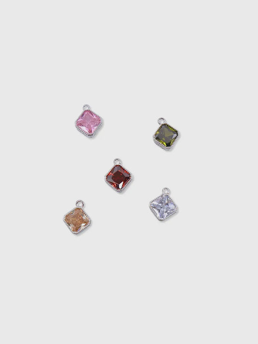 Silver Vintage Glass Charm