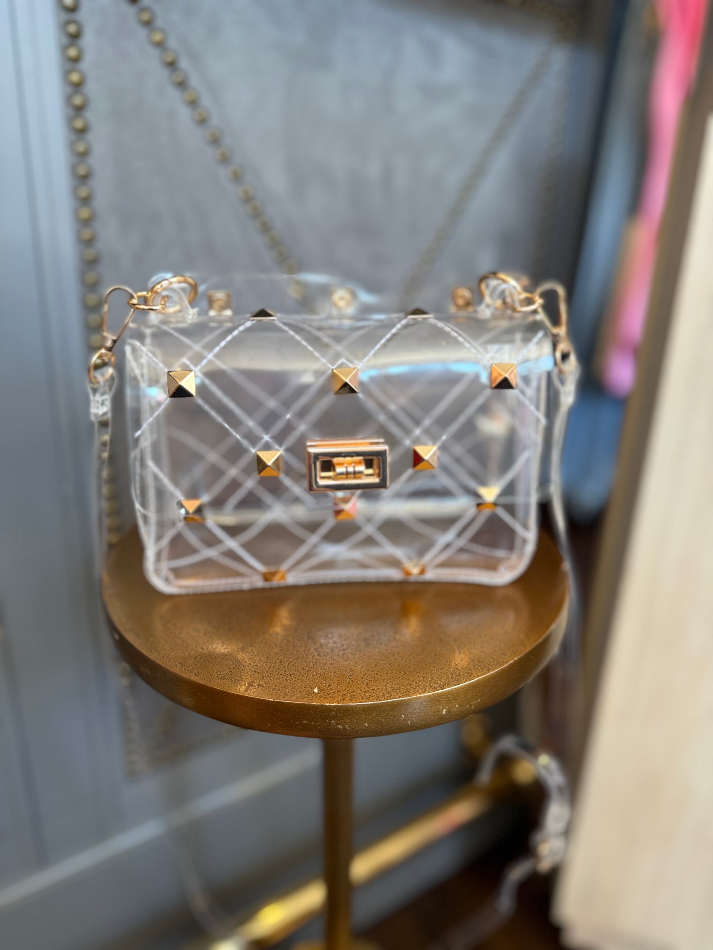Mia Studded Clear Bag