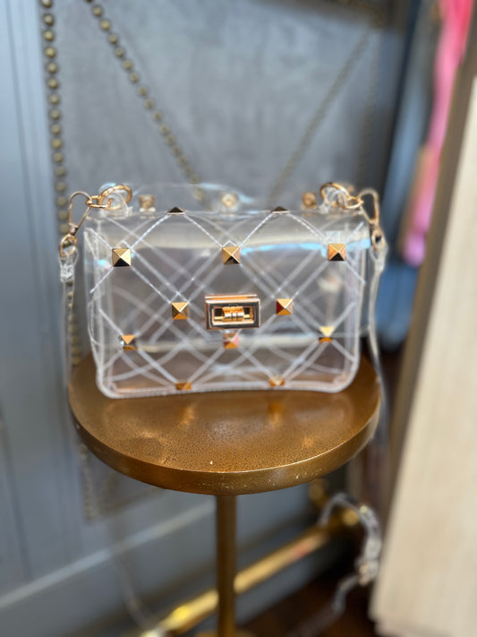 Mia Studded Clear Bag