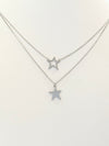 Layered Star Necklace - Silver