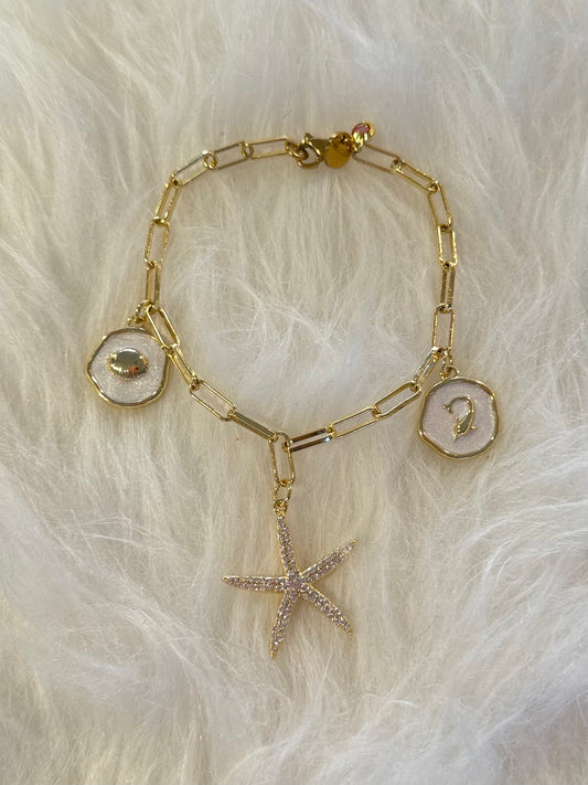 The Beach Is My Happy Place Charm Bracelet