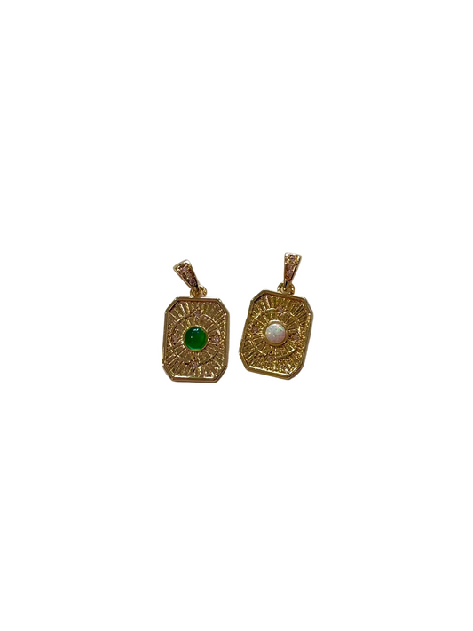 Prism Stone Rectangle Charm