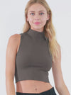 Ribbed Mock Neck Crop Top