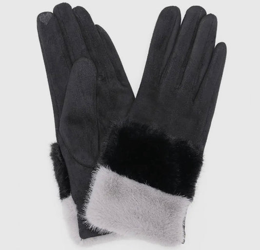Chicago Two Tone Fur Gloves