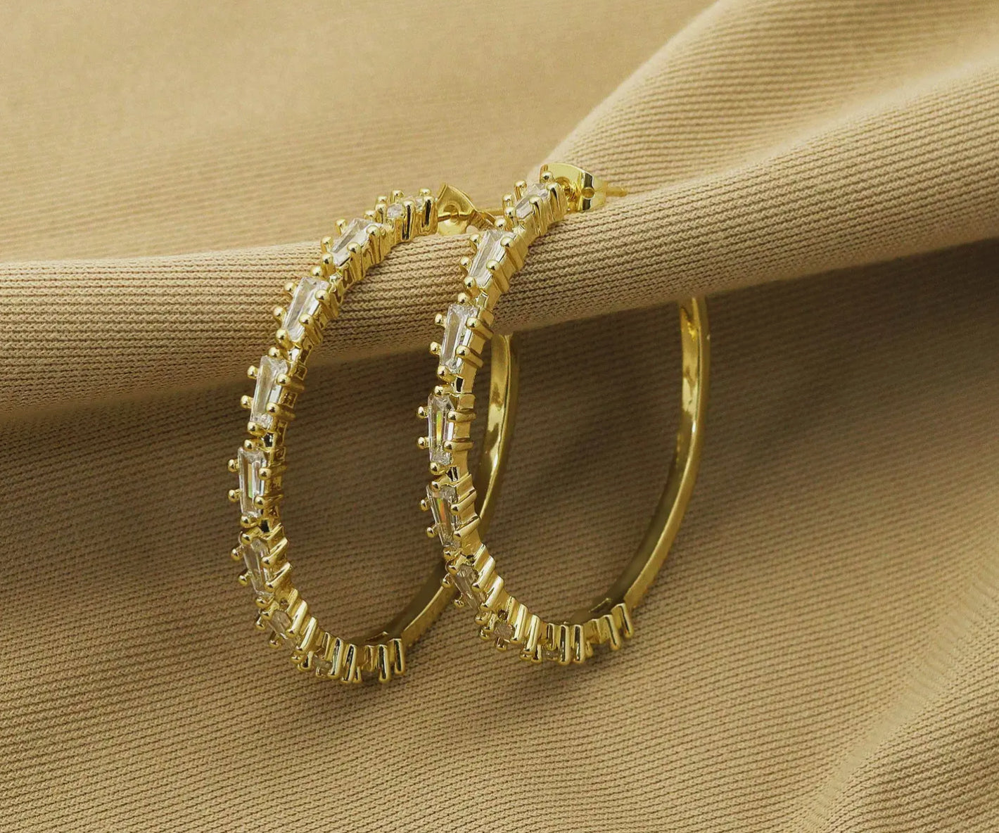 Triangle Huggie Hoop Earrings