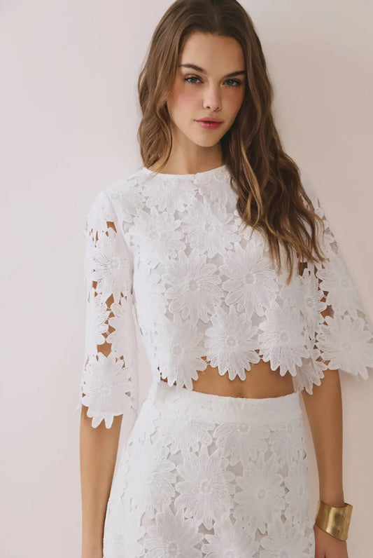 Selena Floral Lace Top