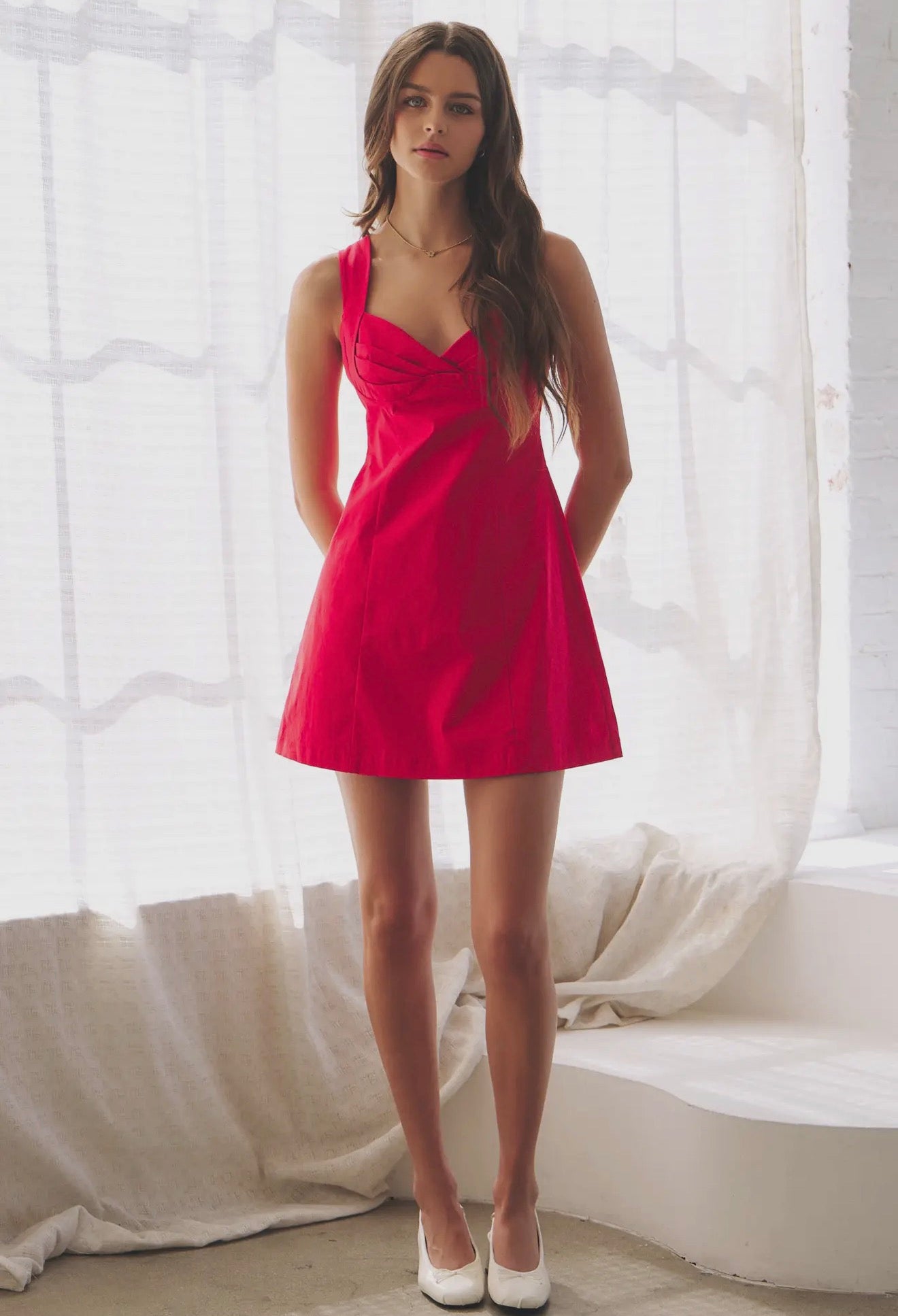 Penny Pintuck Sleeveless Dress