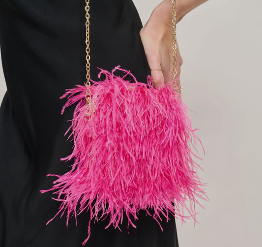 Feathered Flair Evening Bag