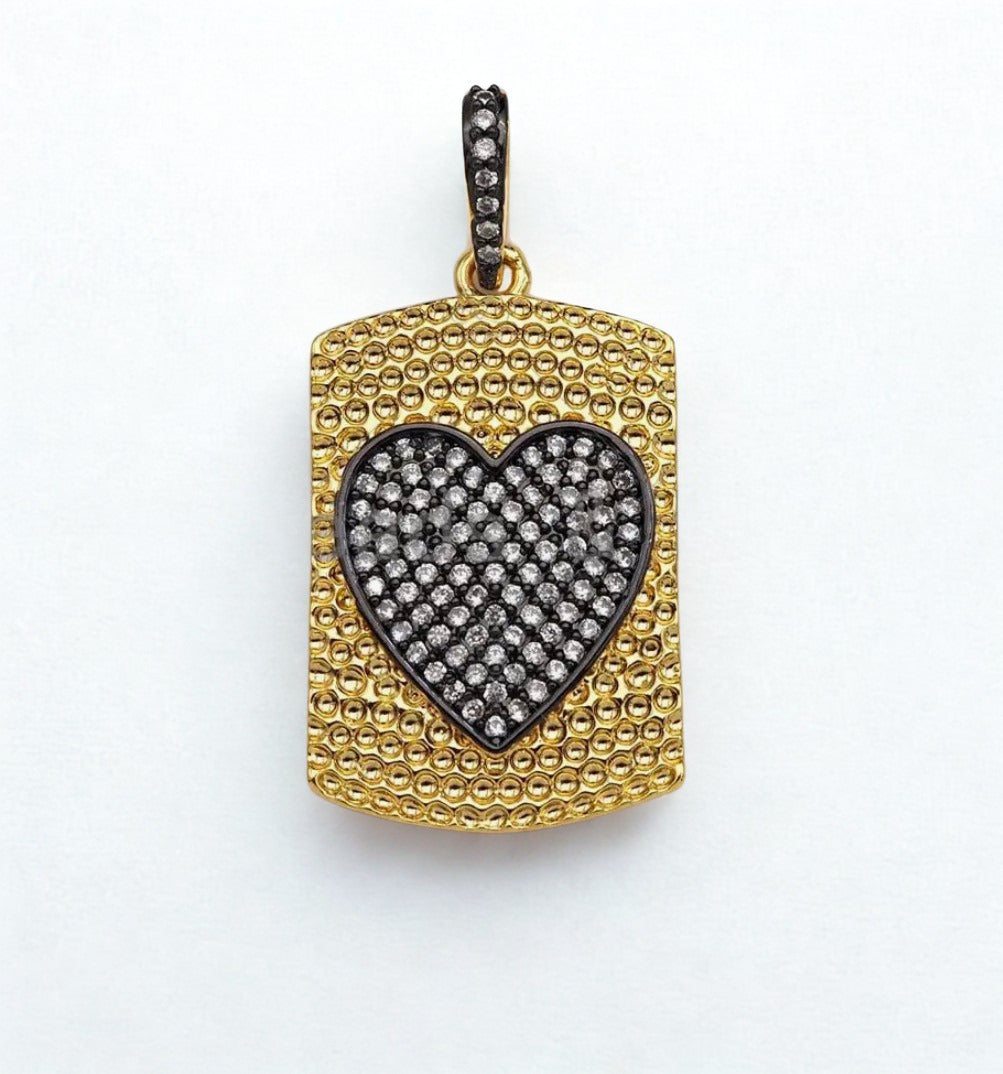 Diamond Love Dog Tag Charm