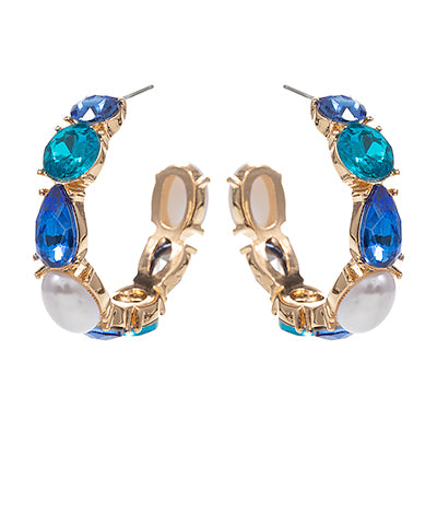 Glass Stone Hoops