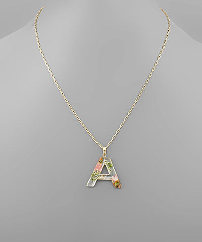Flower Initial Necklace