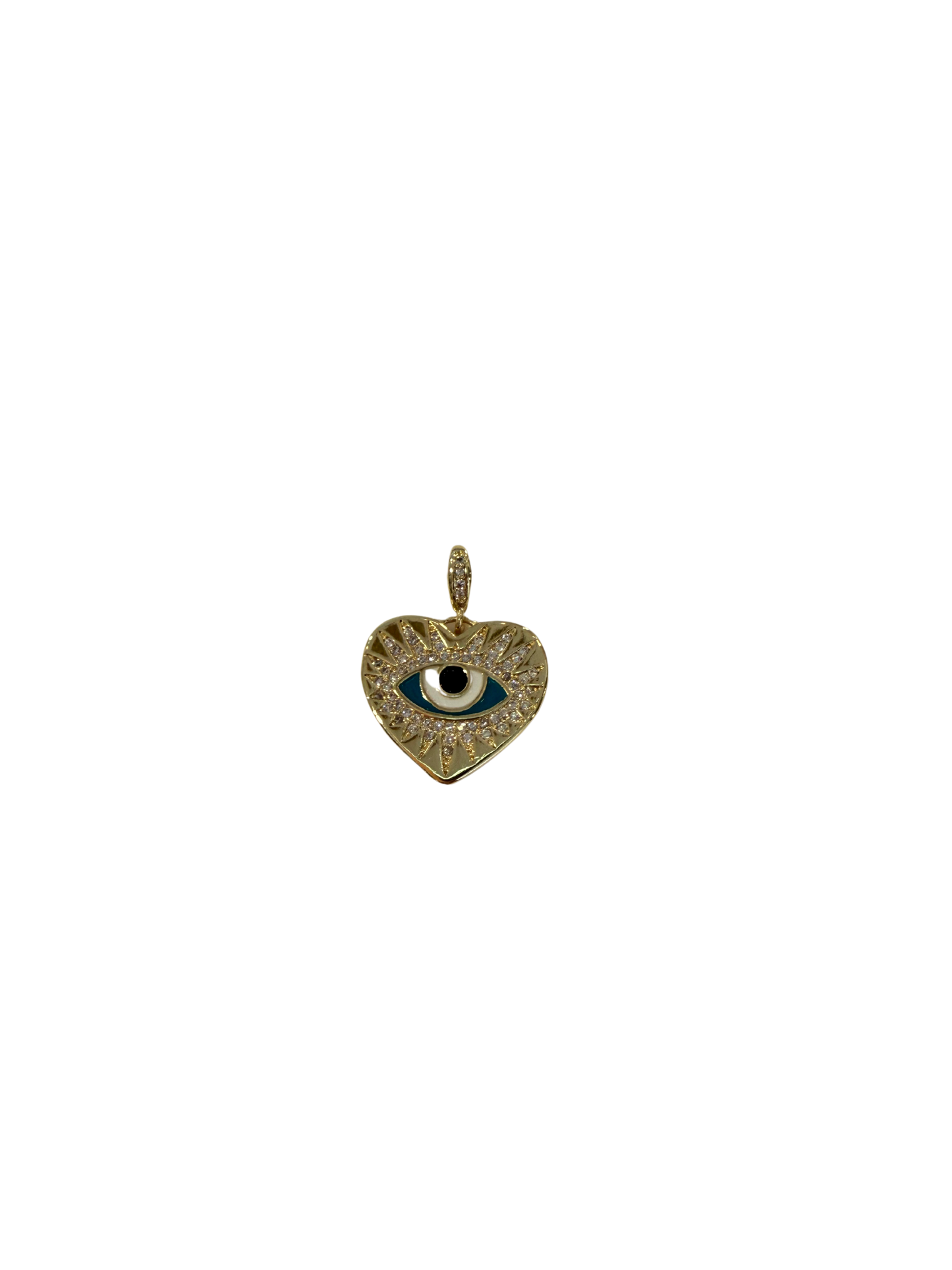 Crystal Heart Evil Eye Charm