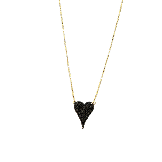 The Perfect Black Heart Necklace