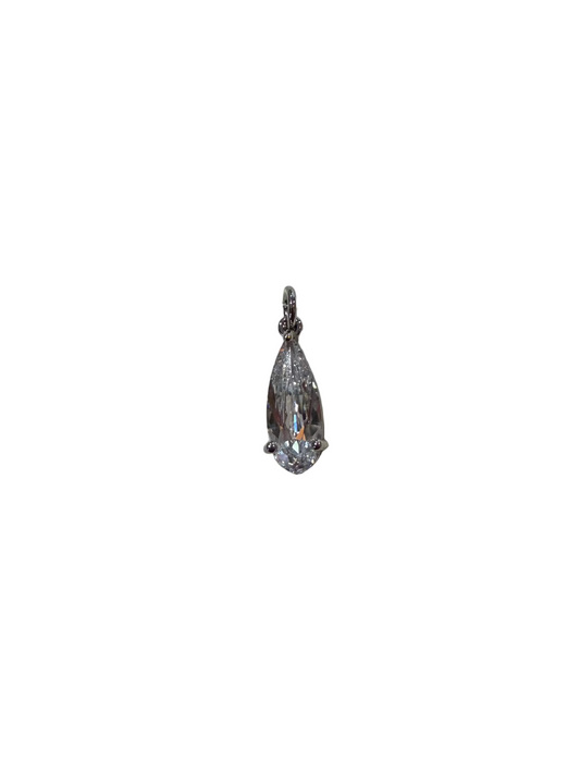 Silver Crystal Drop Charm
