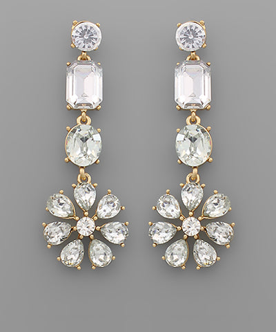 Daisy Crystal Drop Earrings