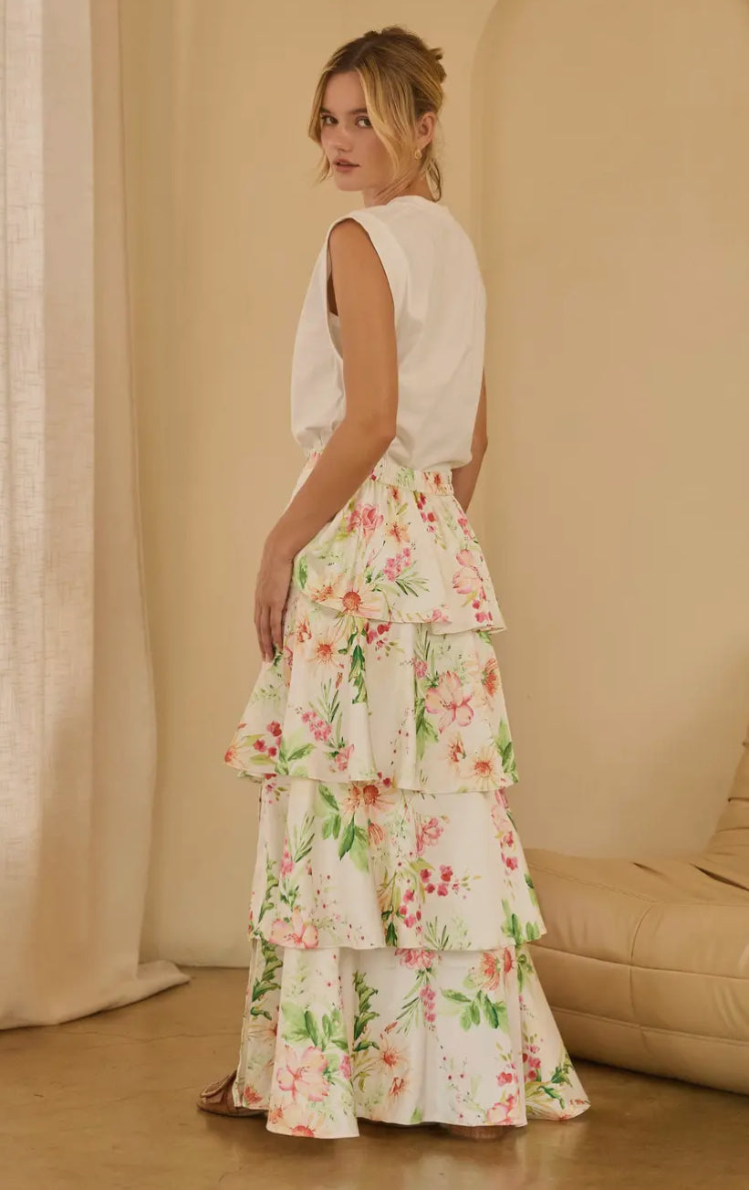 Floral Mood Cap Sleeve Tee