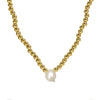 Initial Gold Bead Shell Necklace