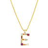 Multi Color Initial Necklace