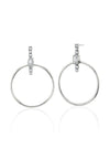 Silver Drop Hoop Earrings