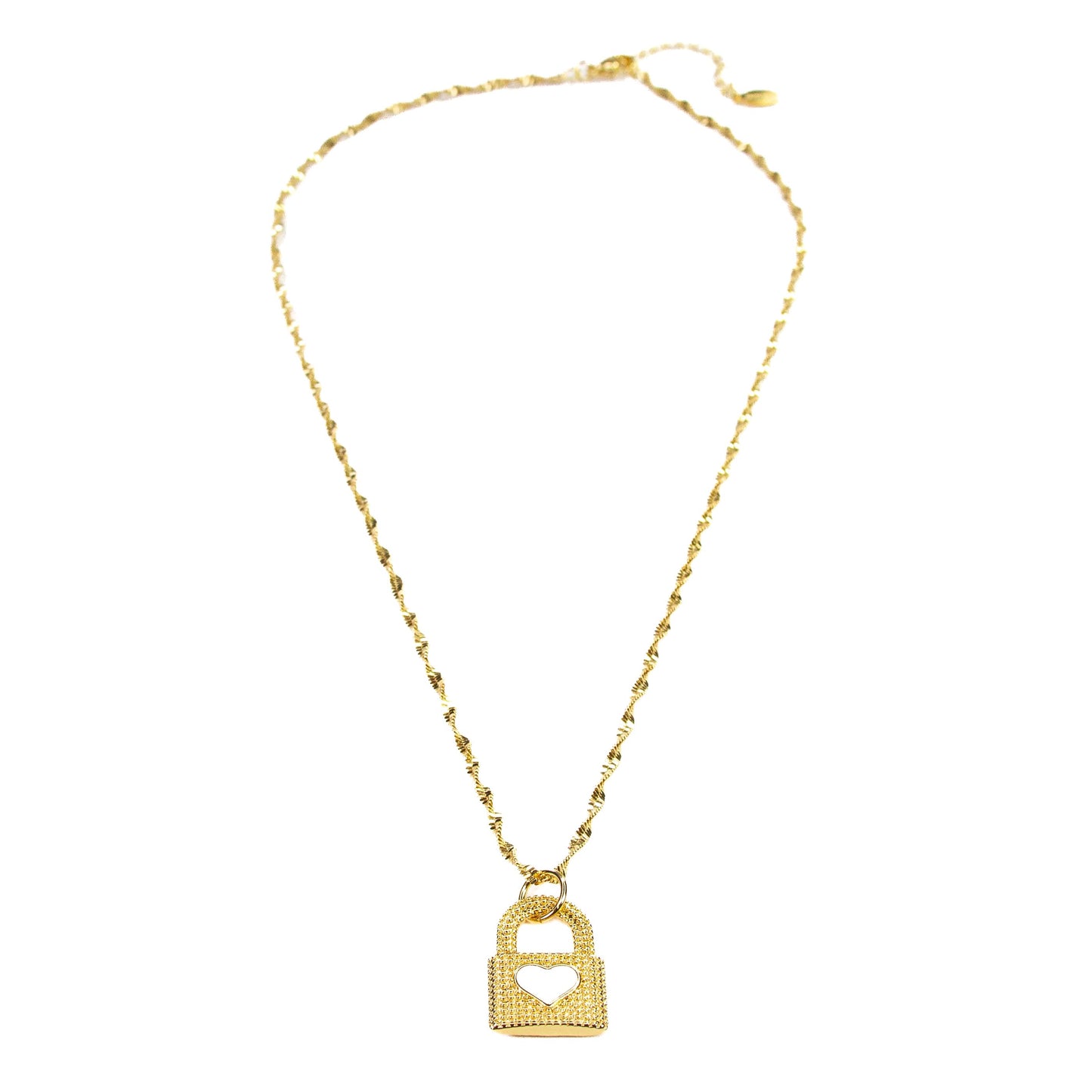 Heart Lock Necklace Bracelet Charms: Neon Yellow