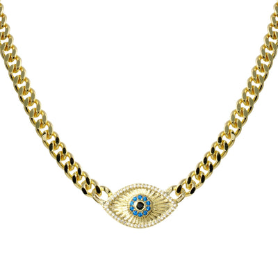 Fluted Eye Cuban Necklace