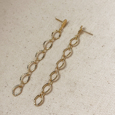 Diamond Drop Chain Earrings