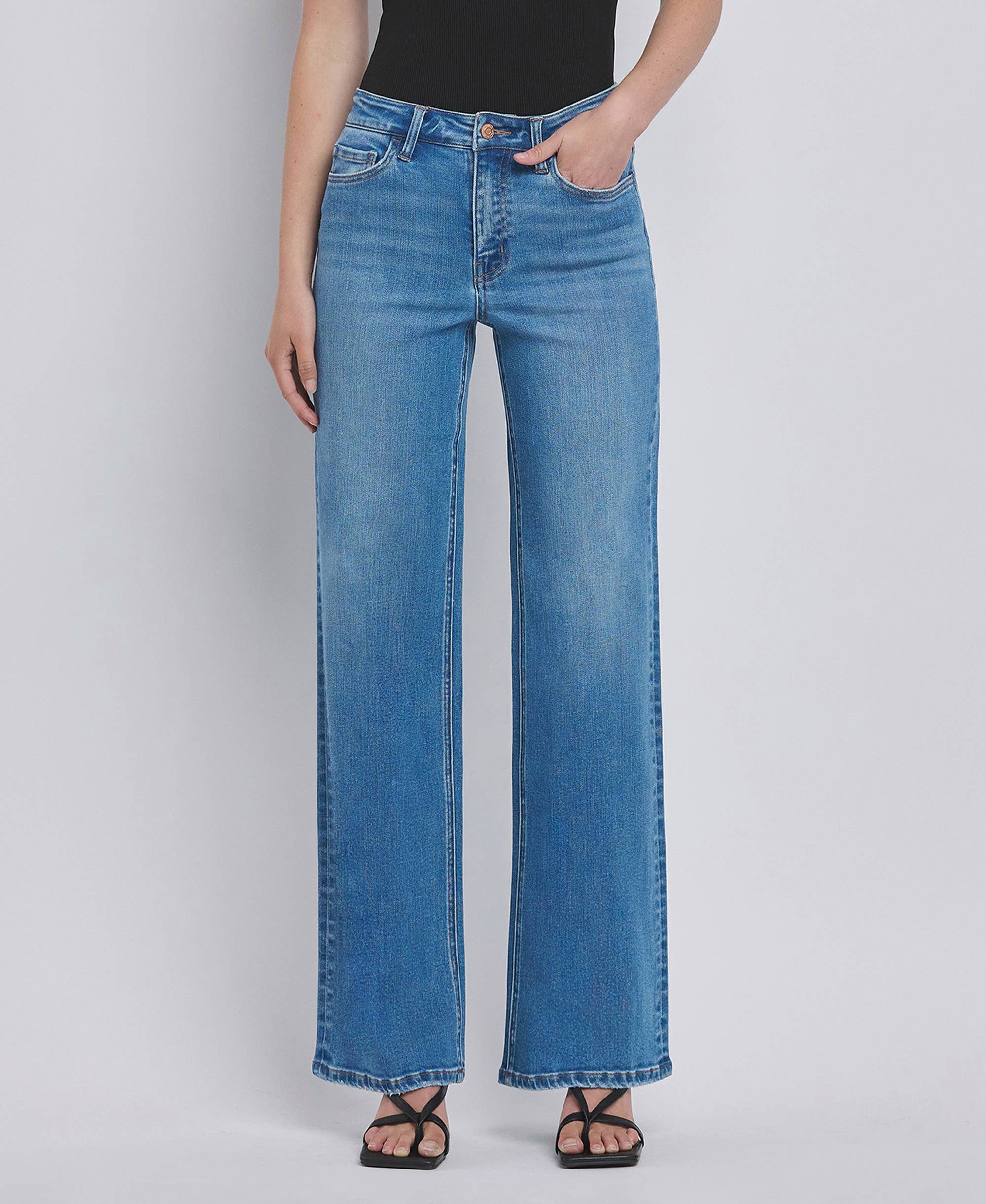 Kari High Rise Wide Leg Jeans