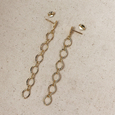 Diamond Drop Chain Earrings