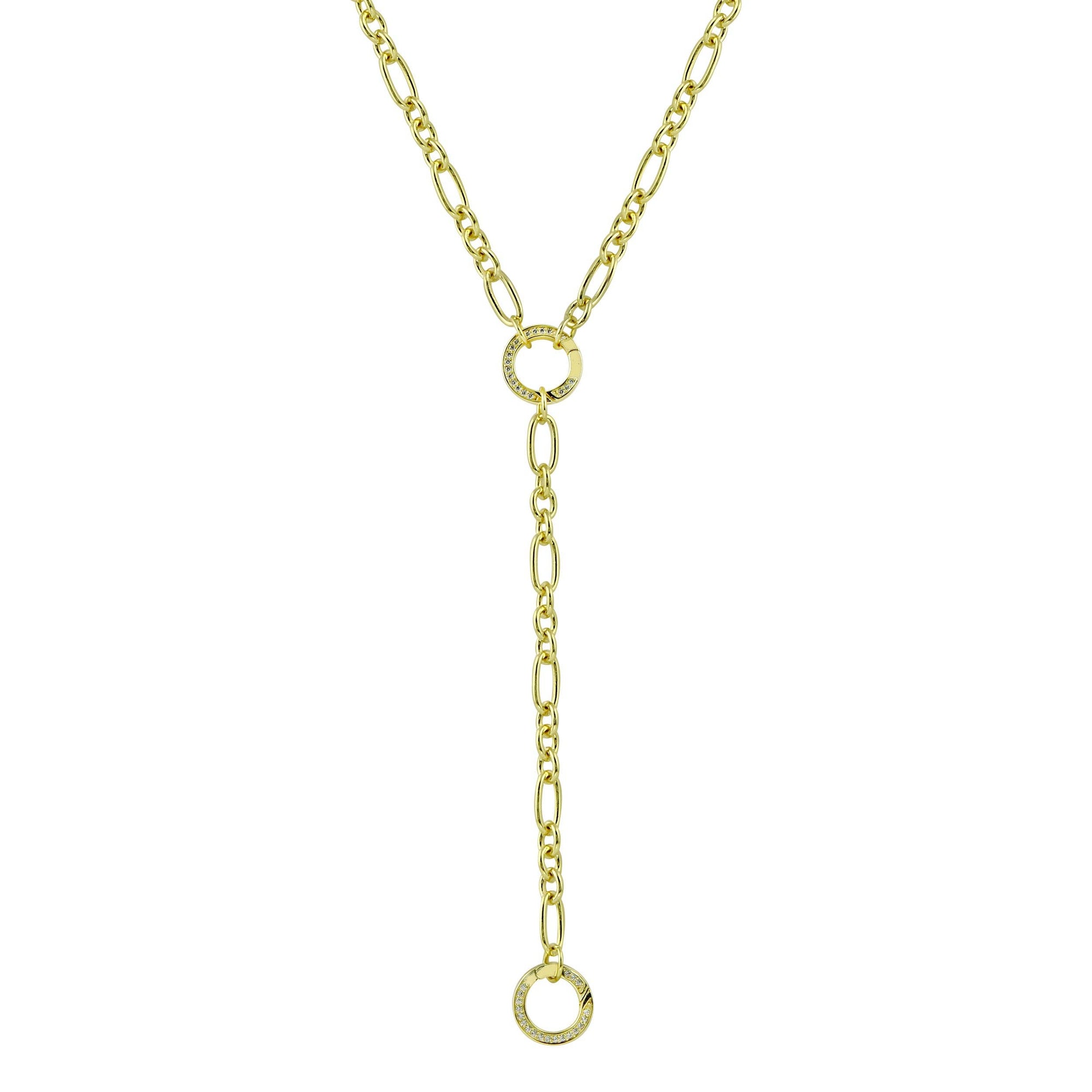 Pave Push Clasp Lariat