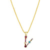 Multi Color Initial Necklace