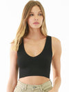 Plunge V- Neck Crop Top