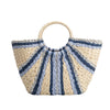 Suzie Blue Large Straw Tote Bag